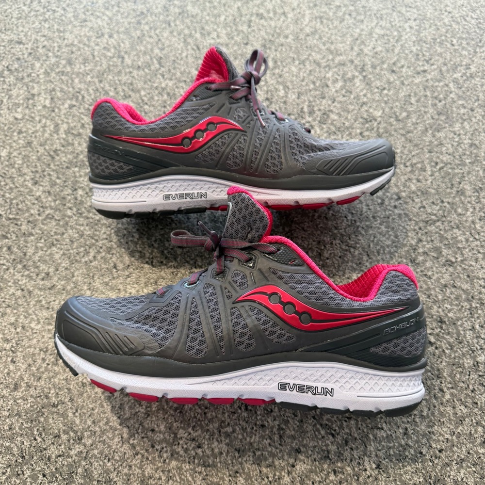 Saucony Echelon 6 Womens 8.5 Wide Gray Pink Running Shoes S10385-1